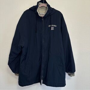 Navy Champion Coat Size Large Embroidered Bedford Bulldogs